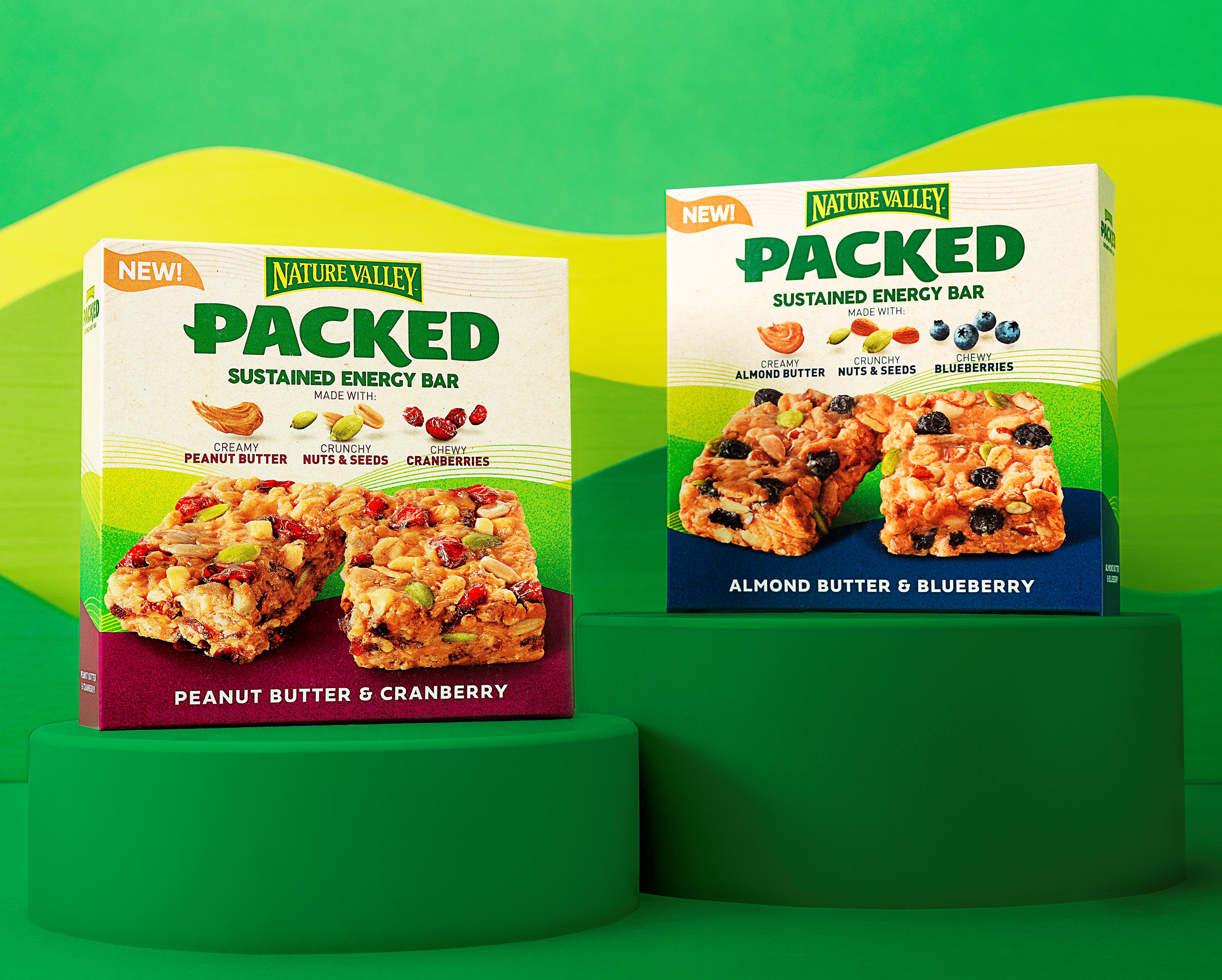 Nature Valley Packed cranberry and blueberry boxes