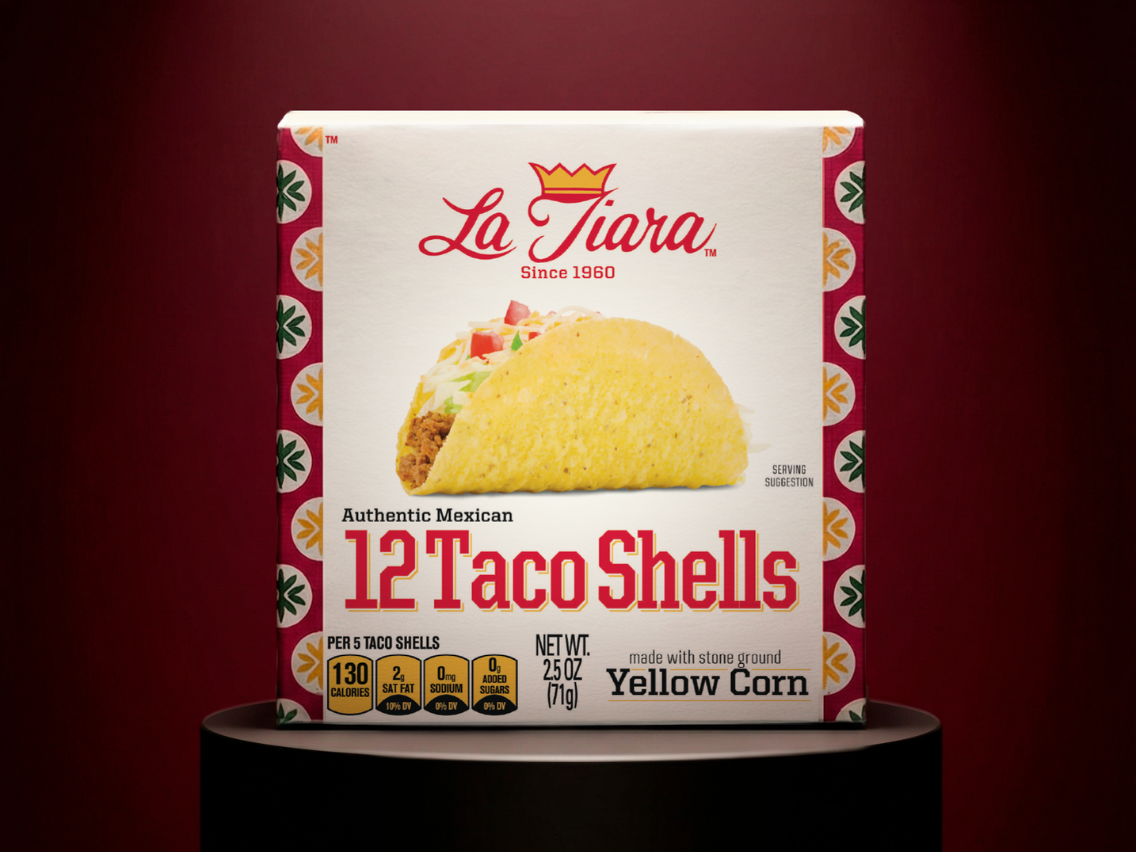 La Tiara box with 12 taco shells